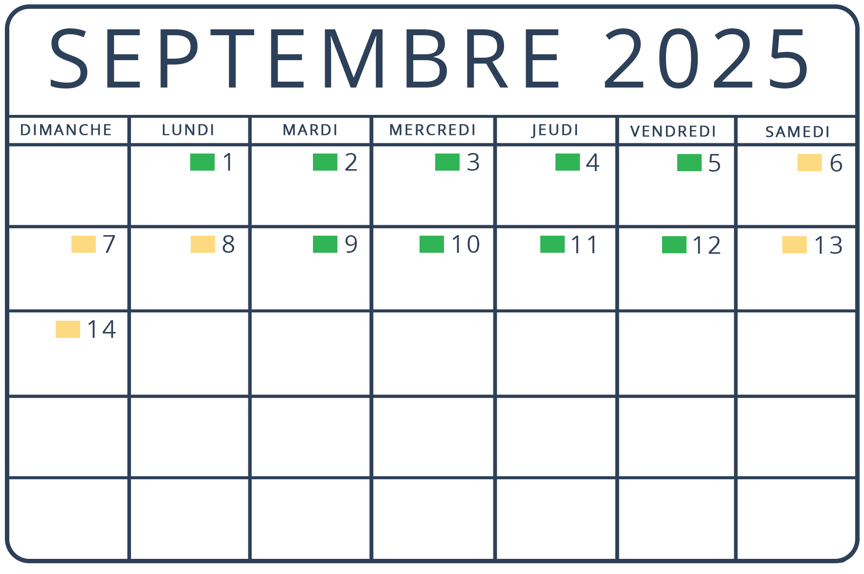 calendrier septembre 2025