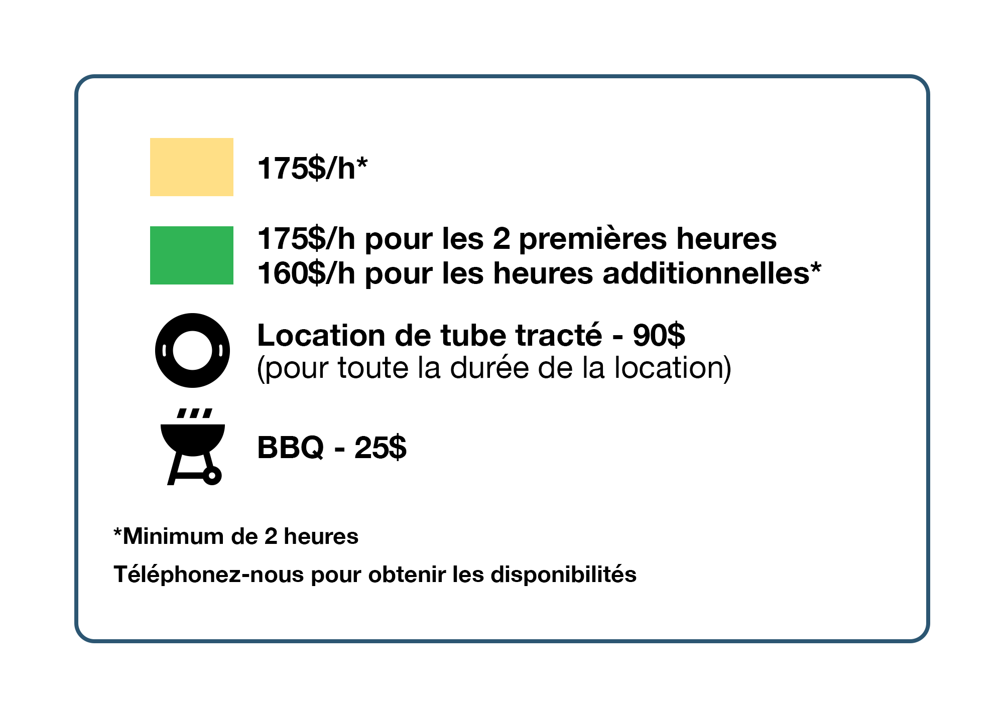 carte tarifaire